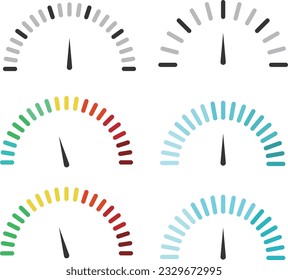 an line illustration of a speedometer. icon. car speedometer