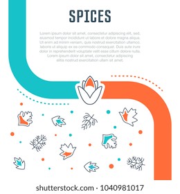 Line illustration of spices. Concept for web banners and printed materials. Template for website banner and landing page.