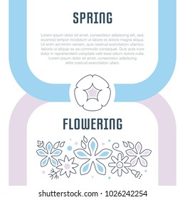 Line illustration of spring. Concept for web banners and printed materials. Template for website banner and landing page.