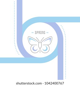 Line illustration of spring. Concept for web banners and printed materials. Template for website banner and landing page.