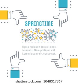 Line illustration of springtime. Concept for web banners and printed materials. Template for website banner and landing page.