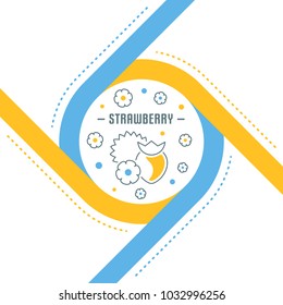 Line illustration of strawberry. Concept for web banners and printed materials. Template for website banner and landing page.