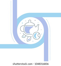 Line illustration of tea. Concept for web banners and printed materials. Template for website banner and landing page.