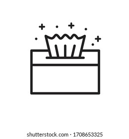 line illustration of a tissue for drying hands