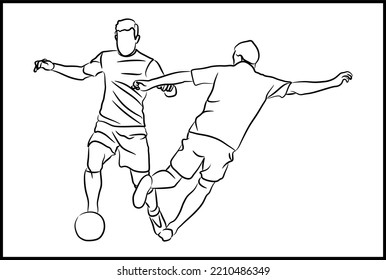 line illustration of two soccer players