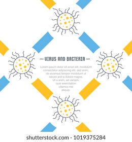 Line illustration of virus and bacteria. Concept for web banners and printed materials. Template for website banner and landing page.