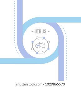 Line illustration of virus. Concept for web banners and printed materials. Template for website banner and landing page.