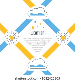 Line illustration of weather. Concept for web banners and printed materials. Template for website banner and landing page.