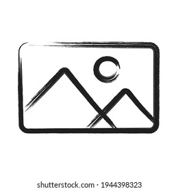 Line image icon with artistic strokes