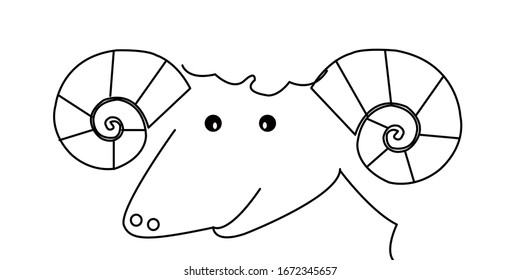 Line image of sheep on background
