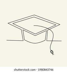 Line image vector illustration of a bachelor's toga hat