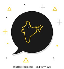 Line India map icon isolated on white background. Colorful outline concept. Vector