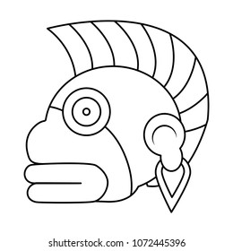 line indigenous ozamatli native culture symbol
