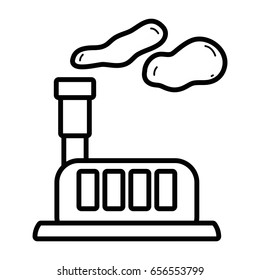 line industrial factory with pollution contamination of environment