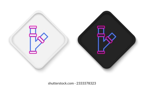 Line Industry metallic pipe icon isolated on white background. Plumbing pipeline parts of different shapes. Colorful outline concept. Vector