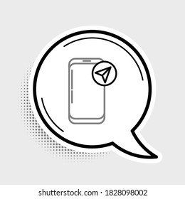 Infografía de línea del icono de navegación del mapa de la ciudad aislado en fondo gris. Diseño de concepto de interfaz de aplicación móvil. Concepto de geolacación. Concepto de esquema colorido. Vector