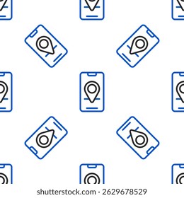 Line Infographic of city map navigation icon isolated seamless pattern on white background. Mobile App Interface concept design. Geolacation concept. Colorful outline concept. Vector