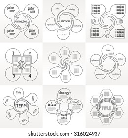 line infographic, diagram set