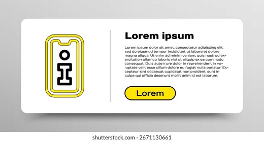 Ícone de Informações da Linha isolado no plano de fundo branco. Conceito de contorno colorido. Vetor