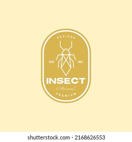 insecto de línea botón de color mínimo diseño vintage gráfico vintage ilustración de icono creativo idea