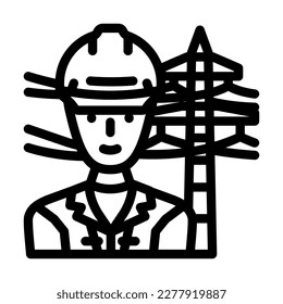 line installer repairer line icon vector. line installer repairer sign. isolated contour symbol black illustration