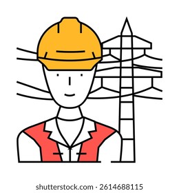 line installer repairer line icon vector. line installer repairer sign. isolated symbol illustration