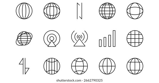 Ilustración de paquete de iconos de Internet de línea