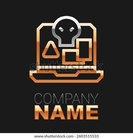 Line Internet piracy icon isolated on black background. Online piracy. Cyberspace crime with file download and movies sharing. Colorful outline concept. Vector