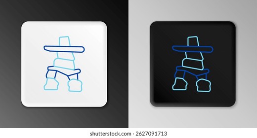 Line Inukshuk icon isolated on grey background. Colorful outline concept. Vector