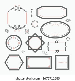 Line and isolated black and empty wedding emblems and banners design elements set on light blue background