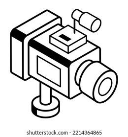A line isometric icon of language tutorial 