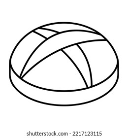 A line isometric icon of muffin