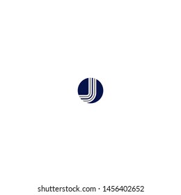 Line J Circle Logo Design Vector