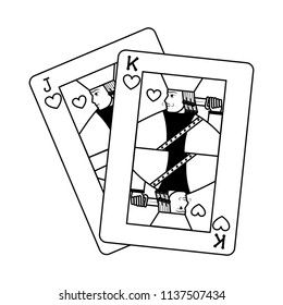 line jack and king hearts cards casino game