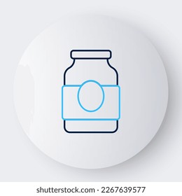 Line Jam jar icon isolated on white background. Colorful outline concept. Vector