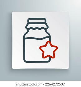Line Jar of honey icon isolated on white background. Food bank. Sweet natural food symbol. Colorful outline concept. Vector