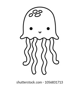 line jellyfish marine animal and exotic tentacles