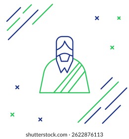 Linha Jesus Cristo ícone isolado no fundo branco. Conceito de contorno colorido. Vetor