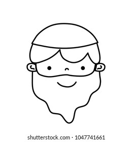 line jesus christ spirit with hair and beard
