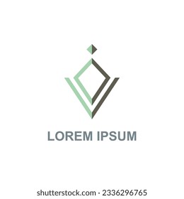 Line jewelry diamond logo vector image