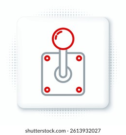 Line Joystick for arcade machine icon isolated on white background. Joystick gamepad. Colorful outline concept. Vector