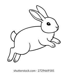 Linie springen Kaninchen Illustration Zeichen Vektor Logo Vorlage