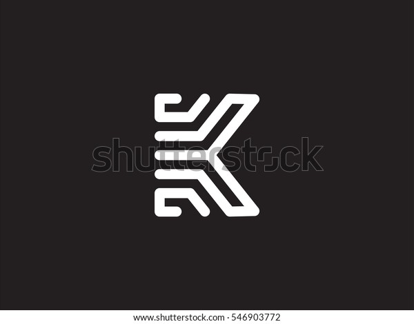 行kの文字のロゴデザインコンセプト クリエイティブライン