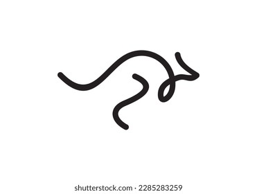 line kangaroo logo. australian animal symbol design vector