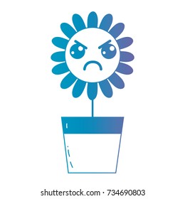 line kawaii cute angry flower