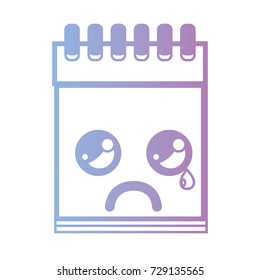 line kawaii cute crying notebook tool