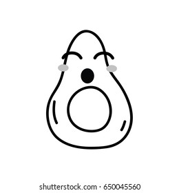 line kawaii cute funny avocado fruit