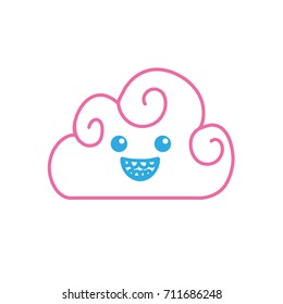 line kawaii cute funny cloud weather