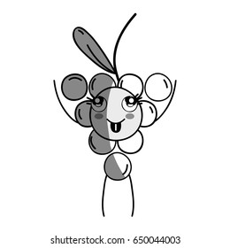 line kawaii cute funny grape fruit