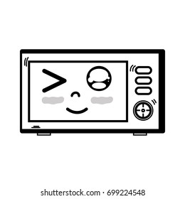 line kawaii cute funny microwaves technology